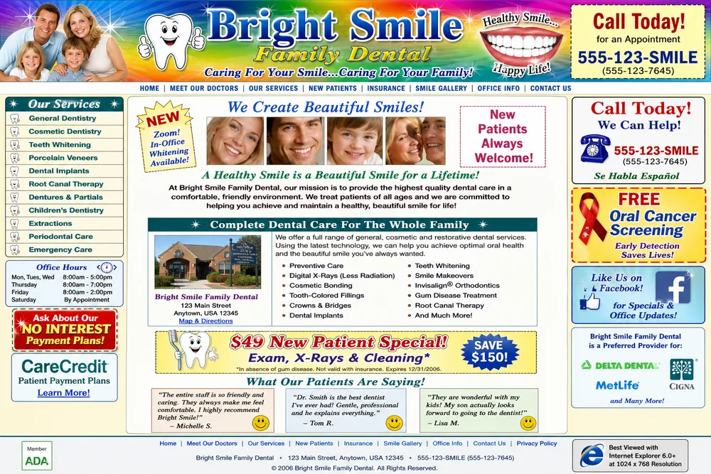 Bright Smile Family Dental — current website